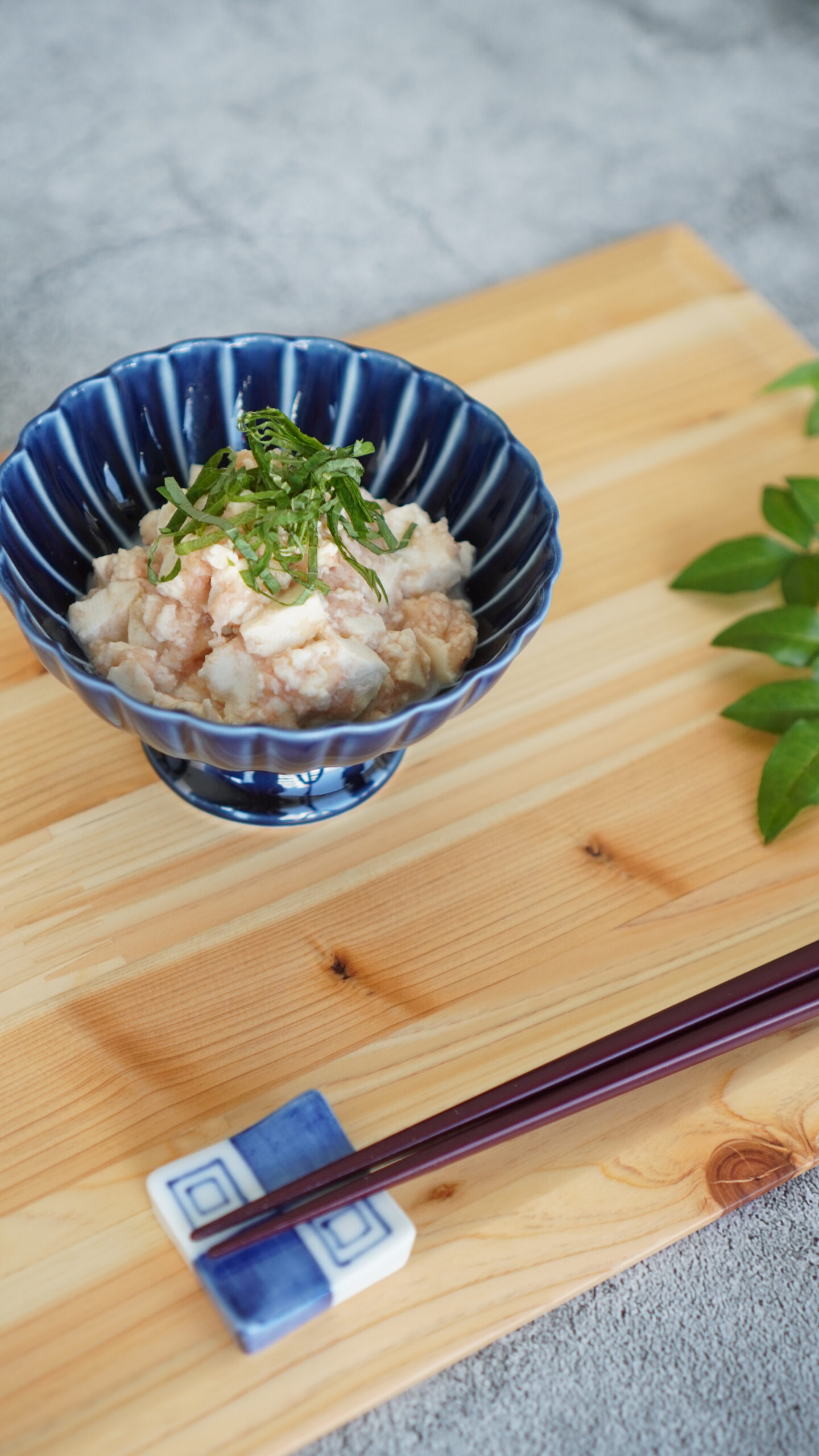 新しい玄米粉「玄米パウダー」レシピ「明太おろし和え豆腐」